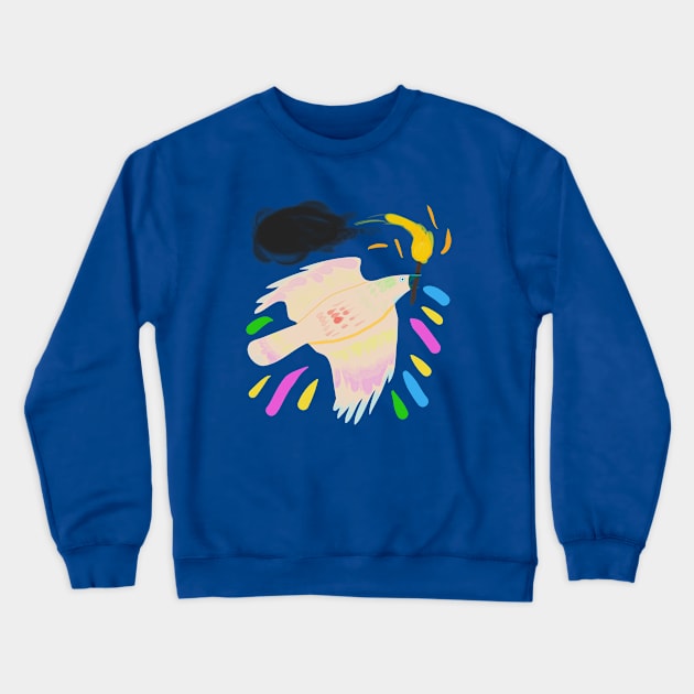 Rainbow Crow (light) Crewneck Sweatshirt by VixenwithStripes